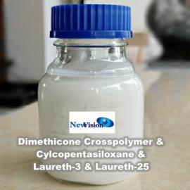 Dimethicone Crosspolymer (and) cylcopentasiloxane (and) Laureth-3 (and) Laureth-25